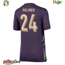 Camiseta Inglaterra Cole Palmer #24 Visitante Equipación para mujer Eurocopa 2024 manga corta